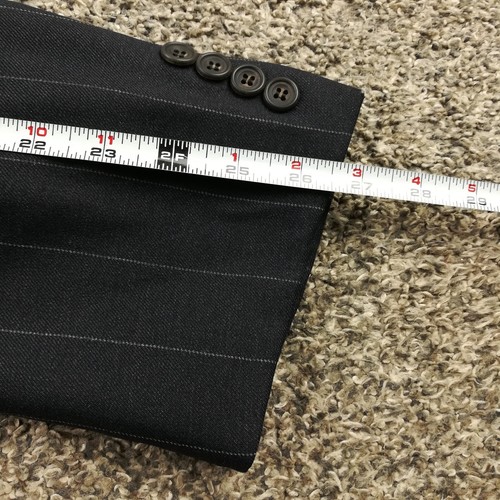 Paul Stuart Suit English Wool Cashmere Pinstripe Navy Blue 44XL 36x34 - Picture 9 of 13
