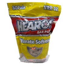 Hearos NRR 32 Foam Ear Plugs Original Formula Ultimate Softness Series 80 Pairs