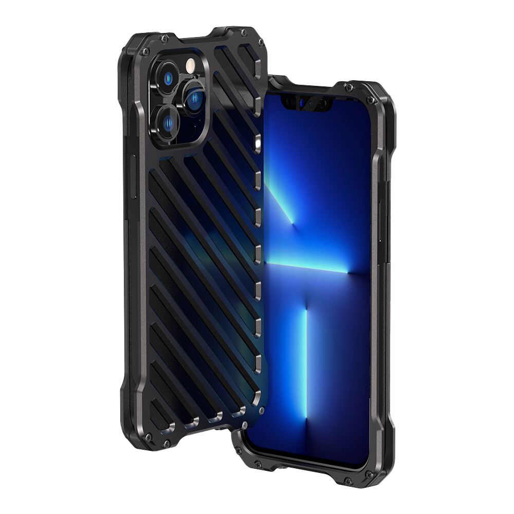 For iPhone Metal Armor Rugged Heavy Duty Back Phone Case Cover