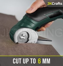 JKCrafts Cordless Electric Scissors - Electric Fabric Carpet Cardboard Cutter