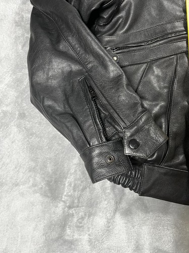 Vintage Harley Davidson Leder schwarz Biker Jacke 90er Motorrad Reißverschluss Gr. 44 - Bild 7 von 17