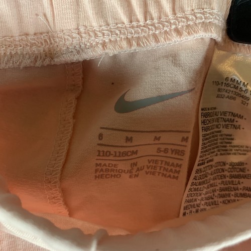 Nike Pants Girls 6 (Medium) Pink Cotton Stretch Elastic Waist Pull On 6696 - Picture 5 of 7