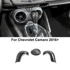3pcs Carbon Fiber Gear Shift Knob Cover Trim for Chevy Camaro 2016+ Accessories