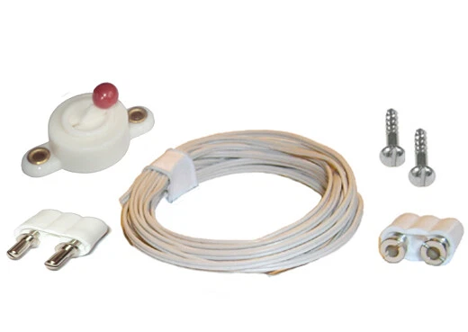 KAHLERT-LICHT Stecker, Kupplung, Kabel + Schalter-Set für 3,5V Puppenhausbeleuchtung Kahlert
