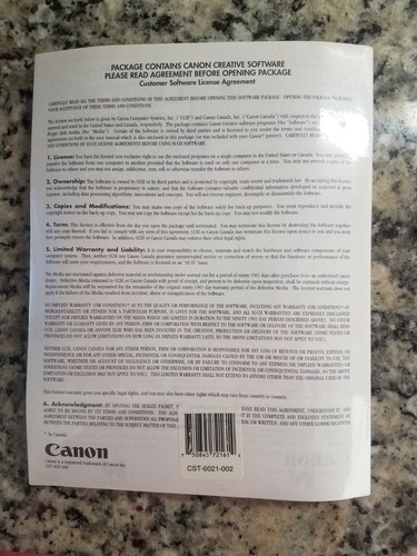 CANON CREATIVE CD-ROM version 1.2 with Manual brand new factory sealed - Picture 2 of 2