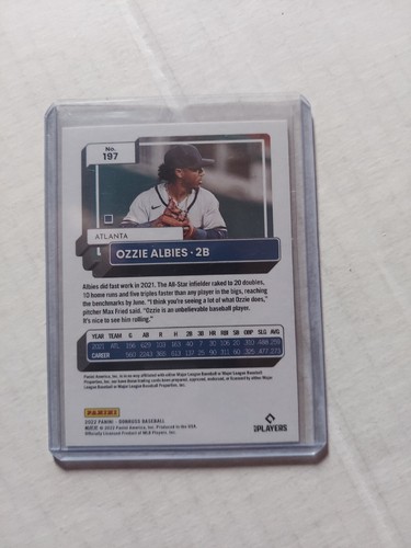 Ozzie Albies 2022 Donruss #197 Red Parallel /2022 Atlanta Braves - Picture 2 of 2