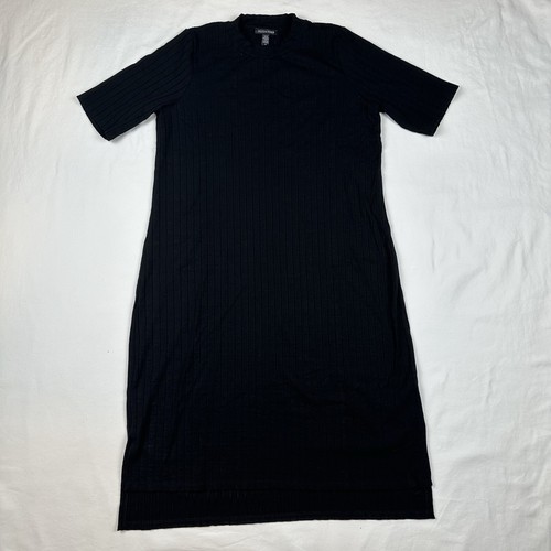 Eileen Fisher Dress Women’s Small Black Ribbed Mock Neck Tencel Stretch Casual - 第 1/7 張圖片