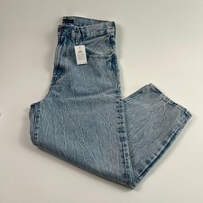 Levi's Women Made and Crafted Barrel Crop High Rise Zip Fly Jeans Blue Sz 28 NWT