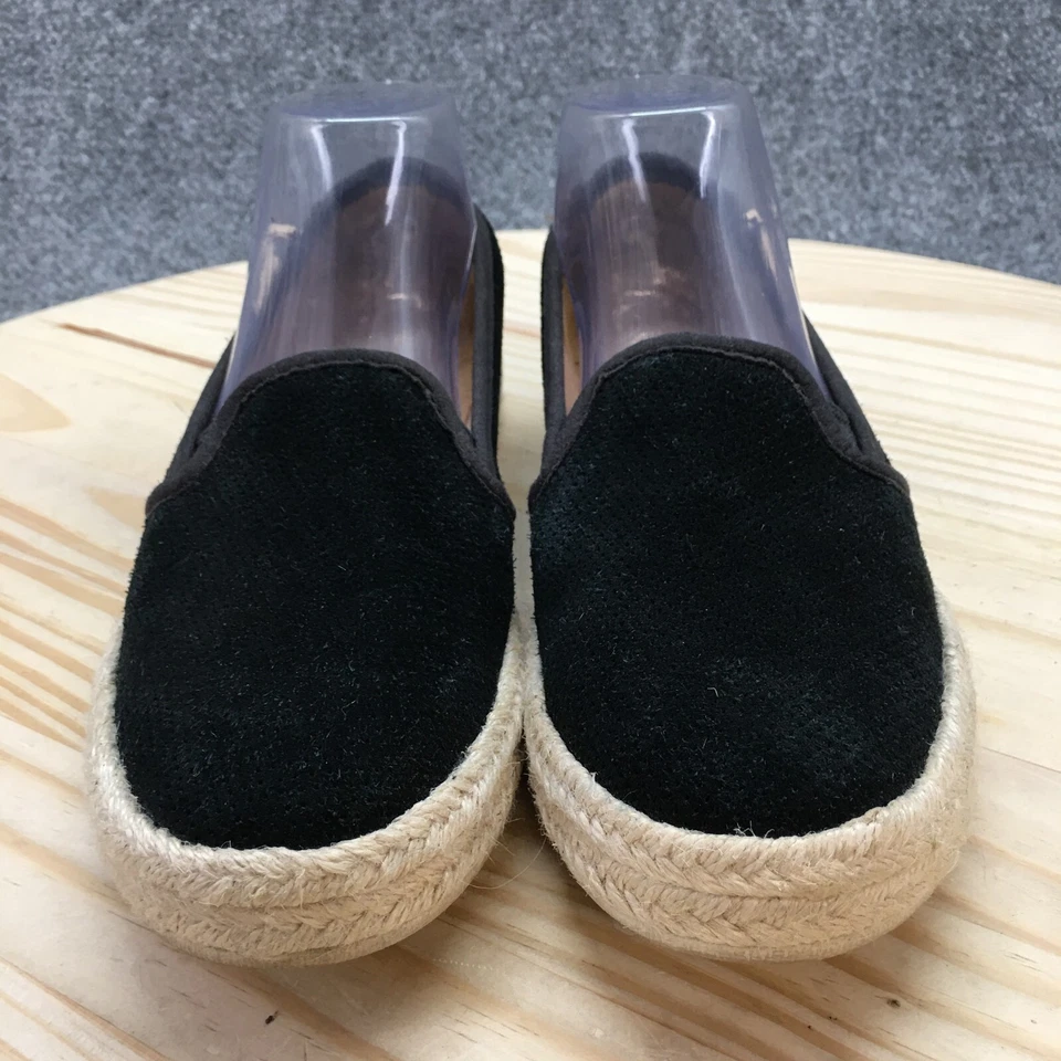 Clarks Zapatos Mujer 7.5 M Alpargata Planos Sin Cordones Mocasines Negro Gamuza Comodidad Foto 4 de 4
