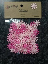 100 pink DAISY FLOWER CARD MAKING, #107 baby shower birthday decorations, party