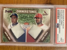 2002 Fleer Platinum Cornerstones Albert Pujols 2nd Year Chipper Jones #33 PSA 9