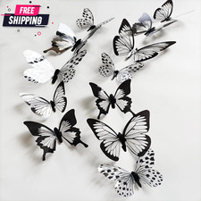 12pcs 3D Butterfly Sticker Wall Decoration for Living Room and Bedroom Stickers