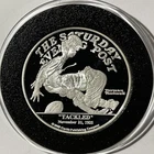 The Saturday Evening Post Tackled 2 Troy Oz .999 Fine  Silver Round Coin Medal