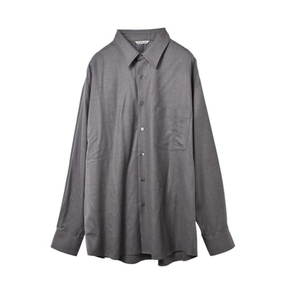 AURALEE A23AS01OS Super Light Wool Shirt Brown Size 5 Japan AURALEE A23AS01OS Super Light Wool Shirt Brown Size 5 Japan