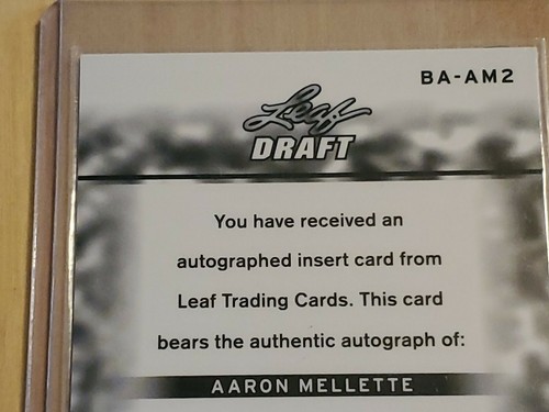 Aaron Mellette 2013 Leaf Metal Draft #BA-AM2 Rookie Auto RC Boston College - Picture 5 of 6