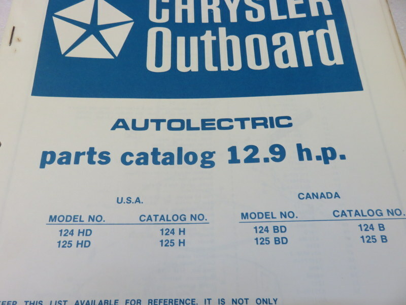 PM69 1973 Chrysler Outboard Motor 12.9 HP Parts Catalog