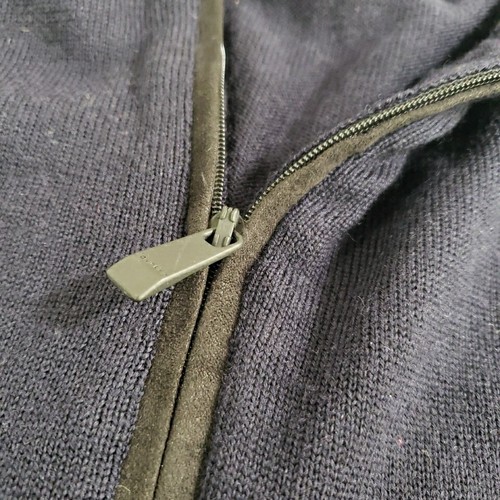 Calvin Klein Pullover mit 1/4 Reißverschluss Herren mittelblau mock Ausschnitt Merinowolle Pullover - Bild 4 von 8