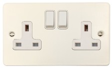 G&H Flat Plate Matt White FW Light Switches, Plug Sockets, USB, Dimmers, Toggles