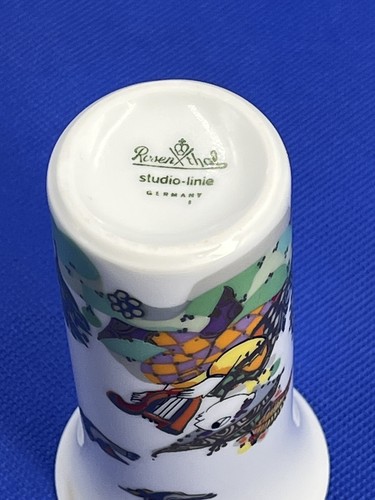 Rosenthal Studio Line Bud Vase Bjorn Wiinblad Germany Porcelain Lyre Gold 4" VTG - Picture 8 of 14