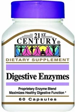 21st Century Digestive Enzymes Dietary Supplement Capsules Gluten Free 60 Count