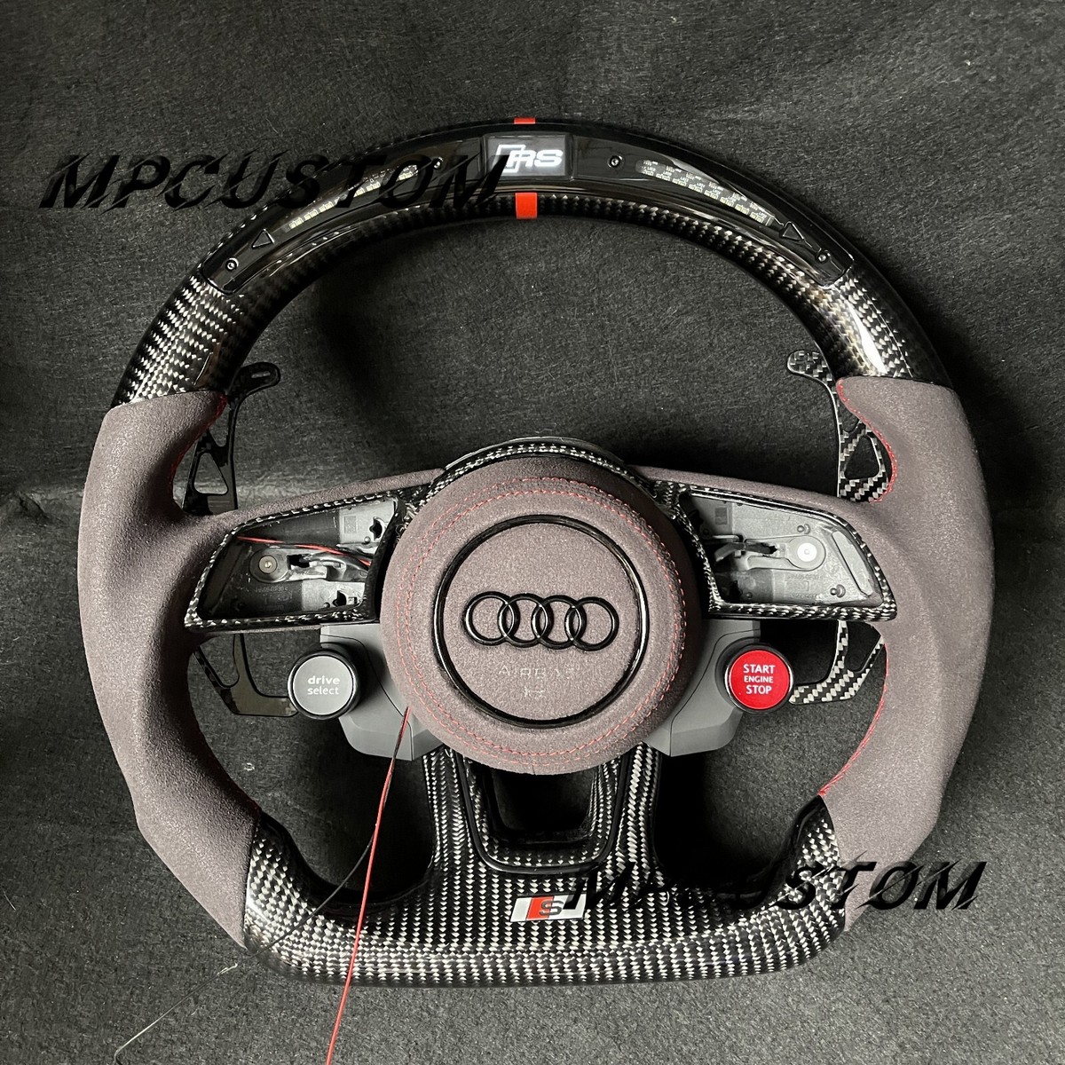 Volante Audi R8 Fibra De Fibra De Carbono Mate/Alcántara Azul