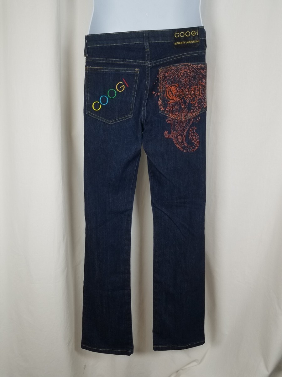 Coogi Jeans Mens 31/32x34 Denim Orange Paisley Embroidered | eBay