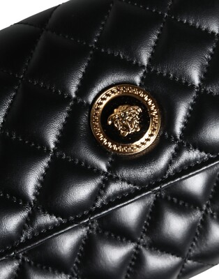 【関税込み】Versace ダッフル & ハンドバッグ VERSACE Bag Black Quilted Nappa Leather Crossbody Shoulder