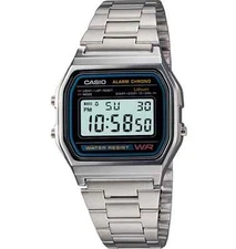 Casio A158WA-1, Classic Digital Watch, Chronograph, Alarm, Date, 7 Year Battery