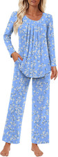Women'S Pajama Set 2 Piece Lounge Outfits Soft Sleepwear Fall Long Sleeve Long P
