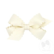 Antique White Scalloped Edge Girls Hair Clip Vintage Design No Slip Clip