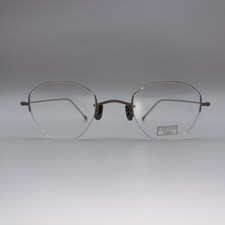 Eyevan 7285 147 c.9080 Glasses Gold Black Octagon Titanium Japan 45-24-145 NEW