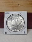 1923- PEACE SILVER DOLLAR- HIGH GRADE- NICE COIN-NR AUCTION- # 19