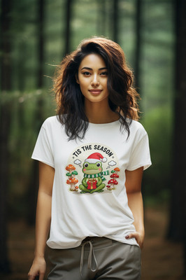 Cute Frog Santa Shirt Tis The Season Holiday Graphic Tee Gift Unisex Cotton New