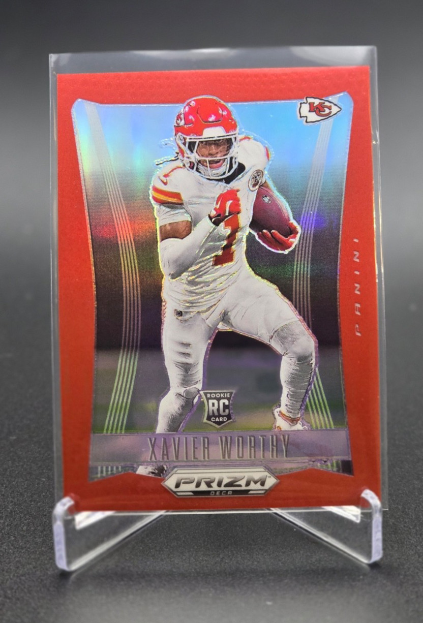 2024 Panini Prizm Deca - Xavier Worthy #158 Red Prizm 104/199 (RC)