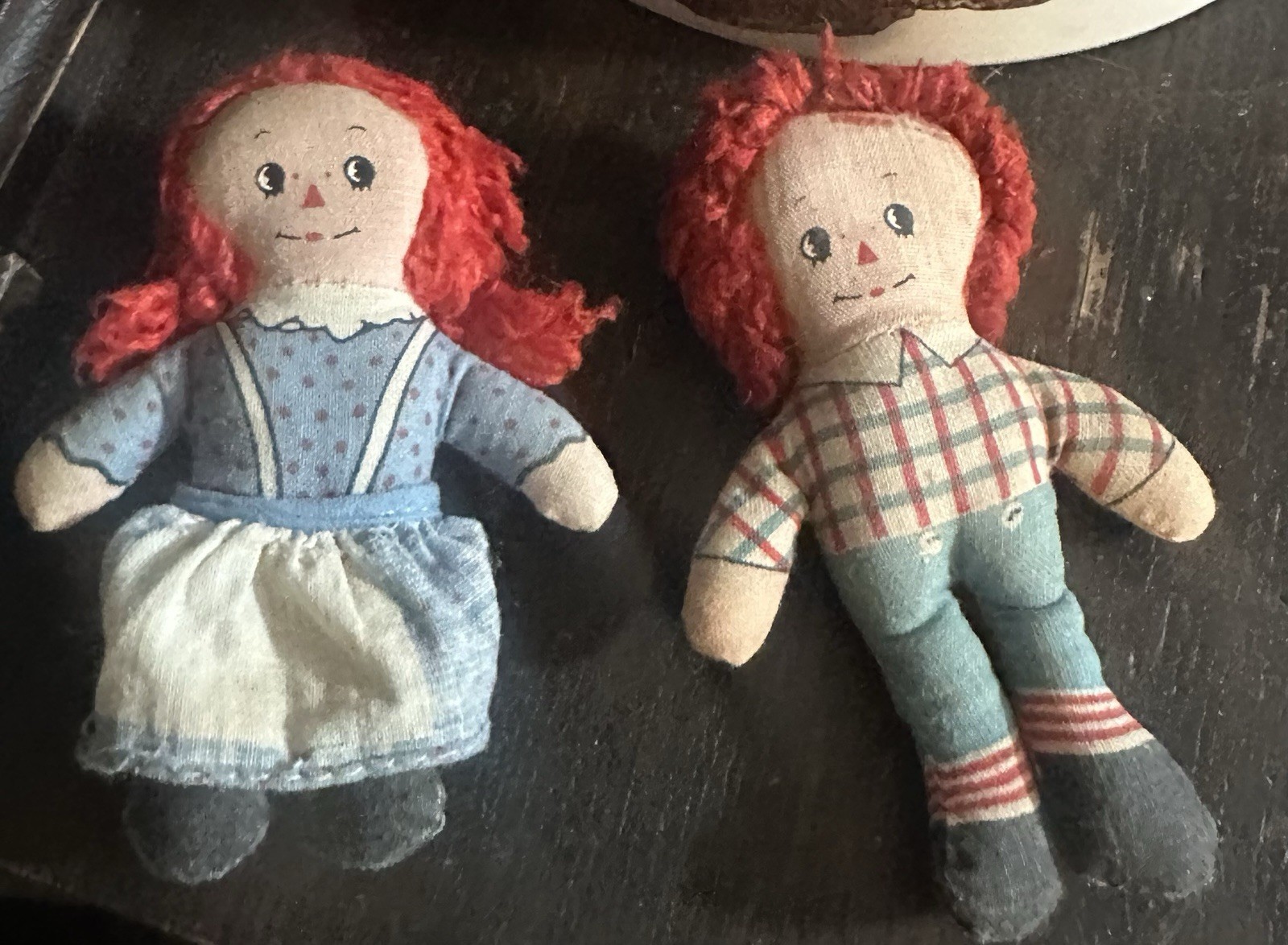 Vintage Knickerbocker Mini Raggedy Ann & Andy Dolls