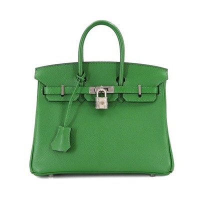HERMES Birkin 25 Veau Epsom Vert Bengale Hand Bag Purse 90314444