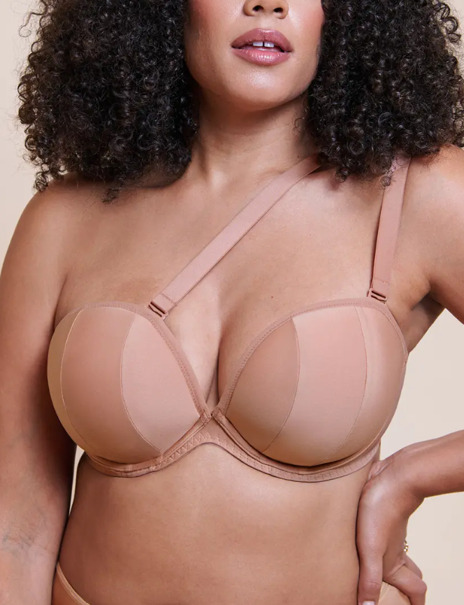 Curvy Kate Superhero Multiway Padded Plunge Bra Nude Latte 38D
