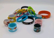Kids Bracelets Lot 21pc Slap  Rubber Patterned Mixed Colors Party Favors