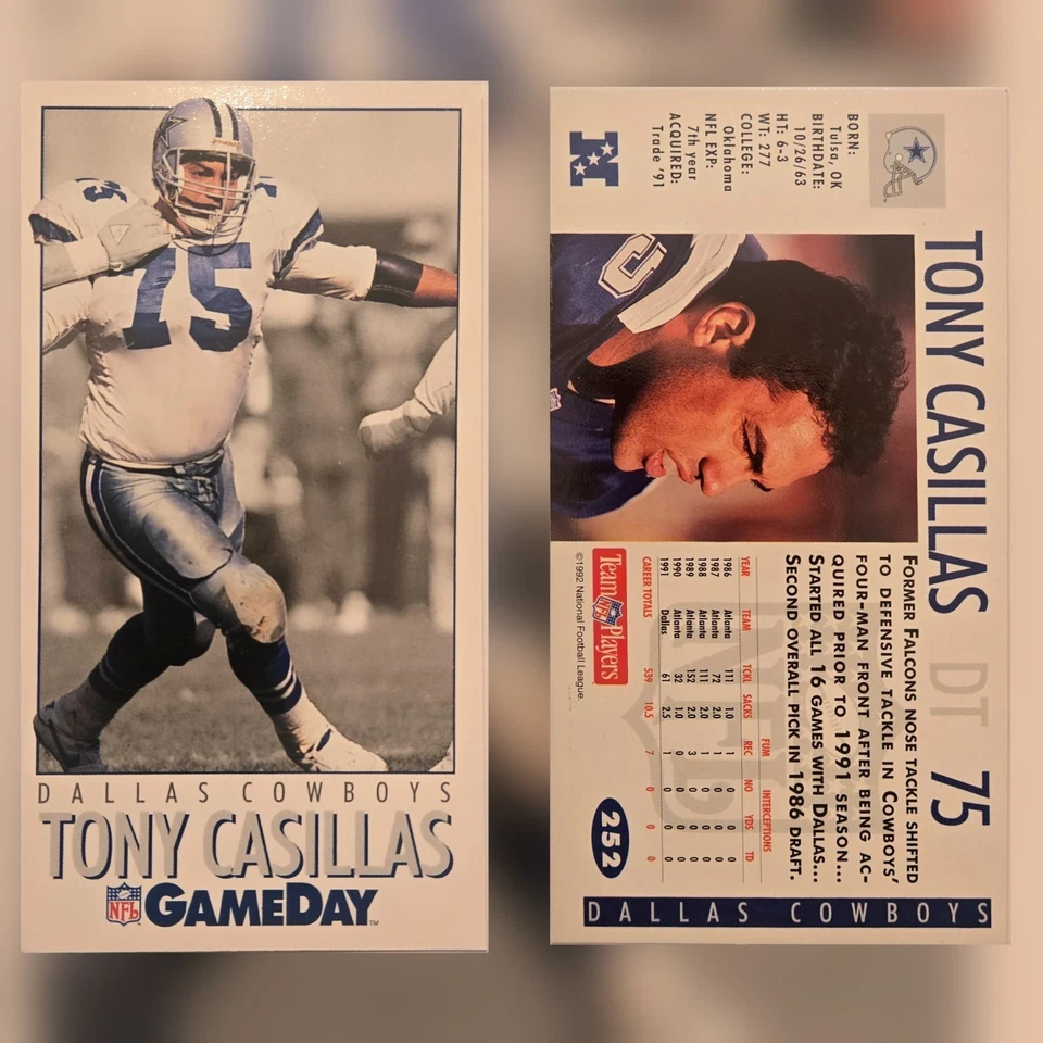 ☆ DALLAS COWBOYS ☆ 1992 NFL GameDay Football - 99¢ You Pick, Complete Your Set! - Image 2 of 4