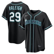 Seattle Mariners Cal Raleigh #29 Nike Black Out Fashion 2026 Official MLB Jersey