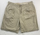 Tommy Bahama hellbraune plissierte Herrenshorts Seidenmischung Größe 38 9" Schrittlänge