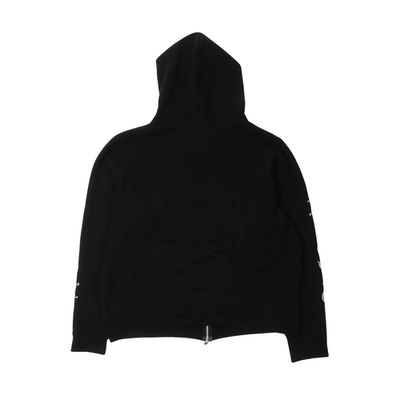 Chrome Hearts Cashmere Script Zip Up Hoodie Black | eBay