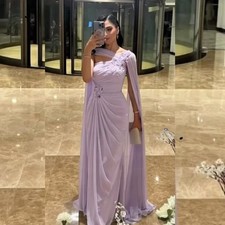 Evening Dress Customized Off Shoulder Applique Pleats Chiffon Mermaid Prom Dress