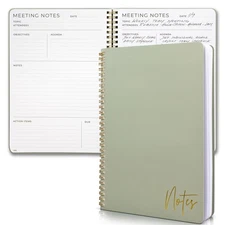ZICOTO Beautiful Meeting Notebook For Work Organization - Easily Take Notes A...