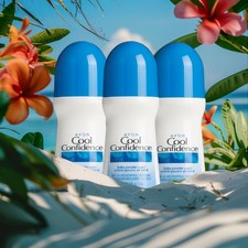 AVON Cool Confidence Baby Powder Roll-On Antiperspirant Deodorant Trio Set