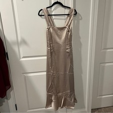 NWT Show Me Your Mumu M Claire Midi Dress Show Me The Ring Luxe Satin