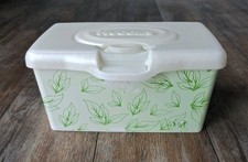Huggies Baby Wipes EMPTY Pop Up Container Refillable Green Leaves discontinued