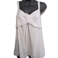 Simply Vera Vera Wang Shirt XL White Women's Top Smocked Back Casual Coastal