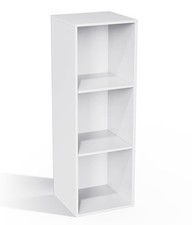 3 Cube Storage Organizer Shelf 3 Tier Low Bookcase Freestanding Display