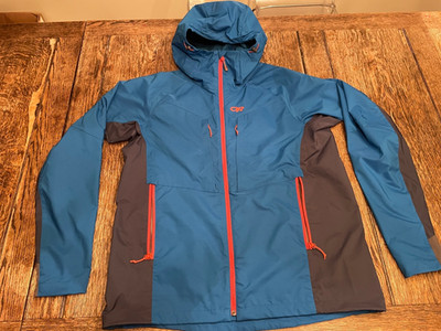 OUTDOOR RESEARCH San Juan men's XL blue zip up Water Resistant Hooded Jacket OR